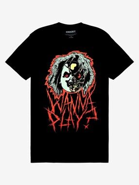 Chucky Wanna Play Horror Movie Graphic T Shirt XS